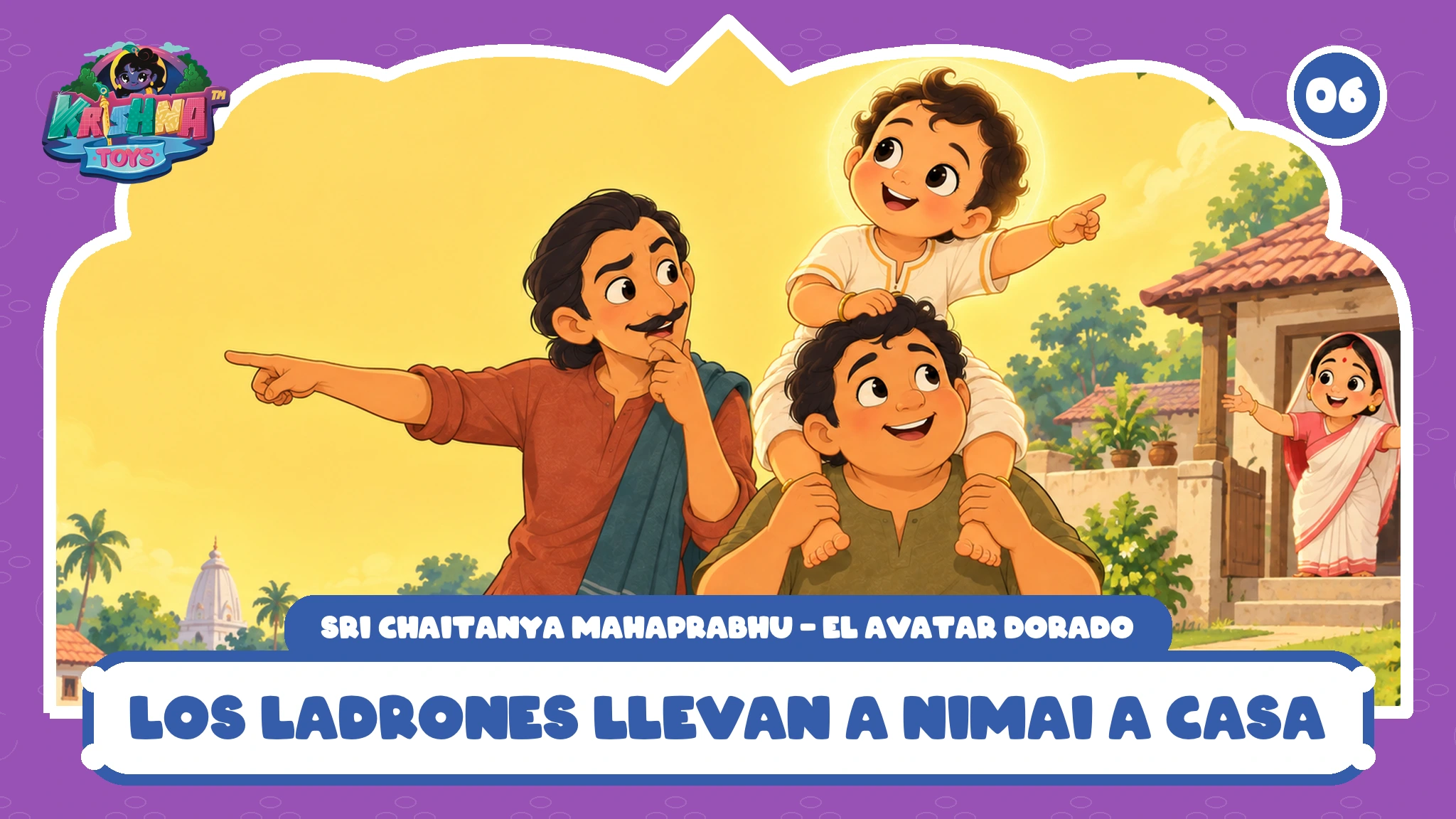 Los ladrones llevan a Nimai a casa